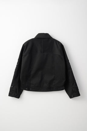 Relief embroidered chino jacket (Black)