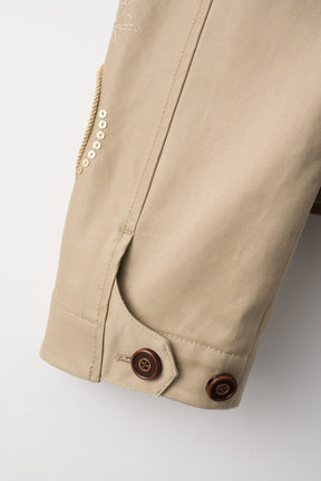Relief embroidered chino jacket (Beige)