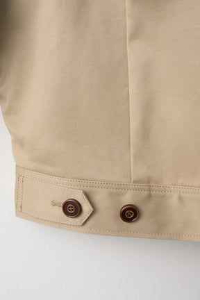 Relief embroidered chino jacket (Beige)