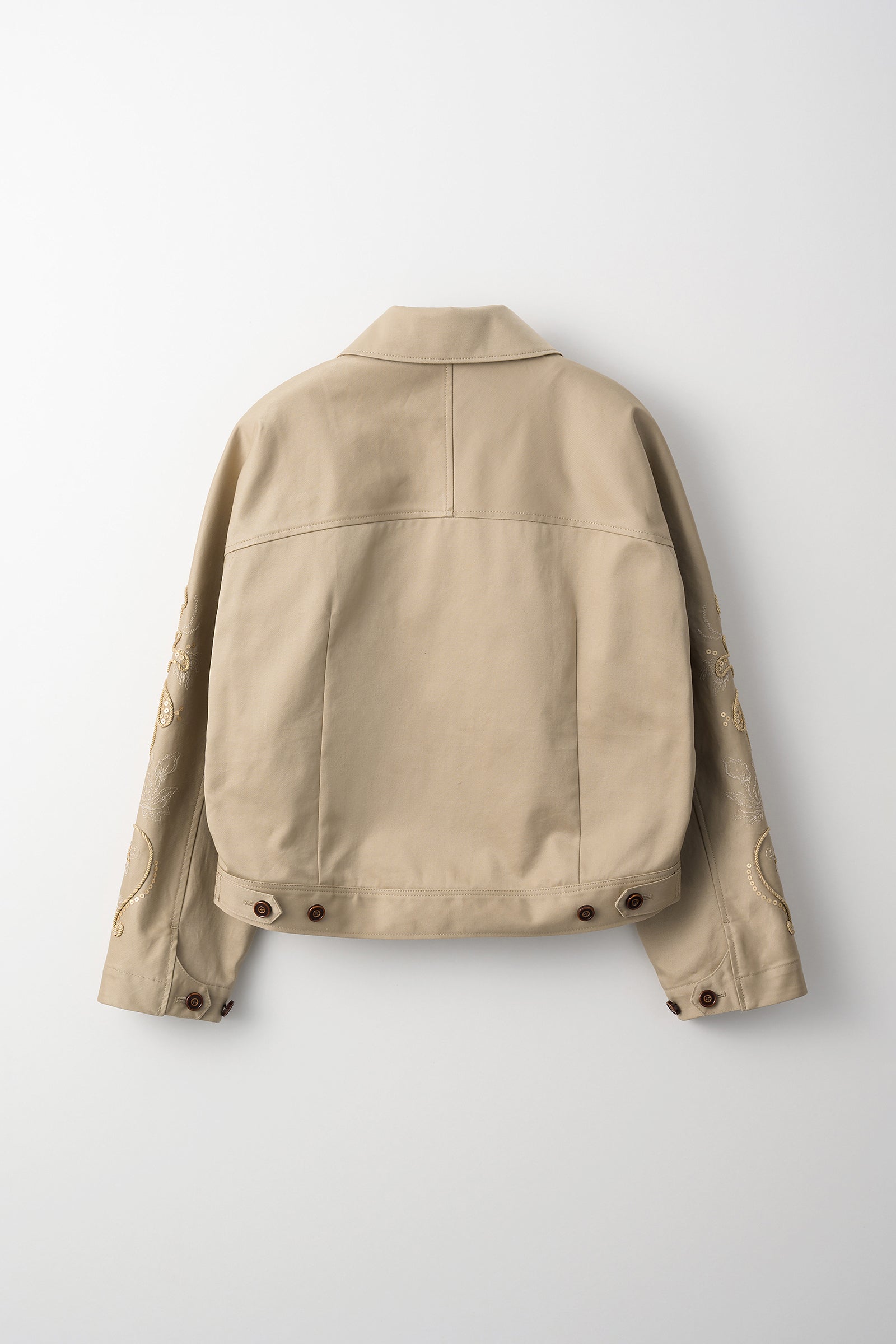 Relief embroidered chino jacket (Beige)