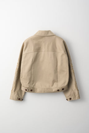 Relief embroidered chino jacket (Beige)