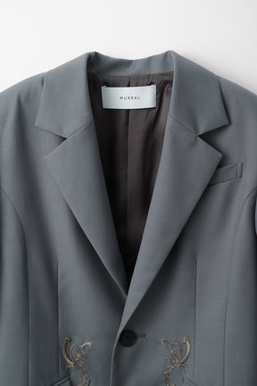 Surfacing embroidered jacket (Gray)