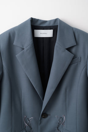 Surfacing embroidered jacket (Blue)