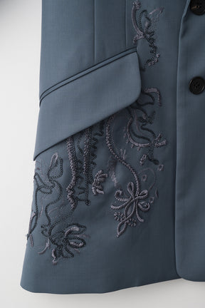 Surfacing embroidered jacket (Blue)