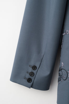 Surfacing embroidered jacket (Blue)