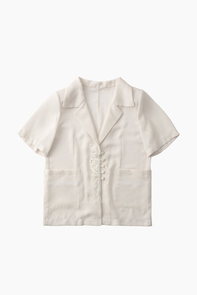 Loop embroidered mesh jacket (Ivory)