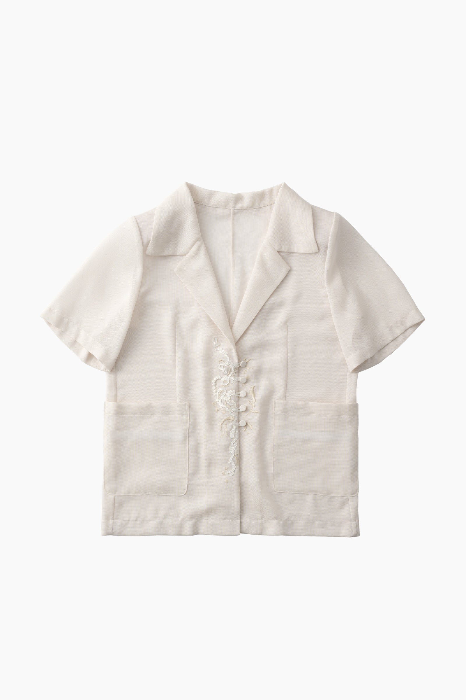 Loop embroidered mesh jacket (Ivory)