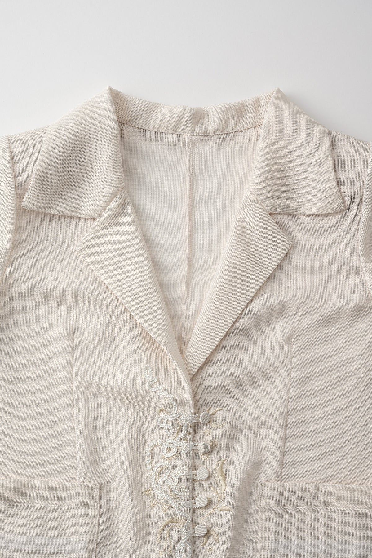 Loop embroidered mesh jacket (Ivory)