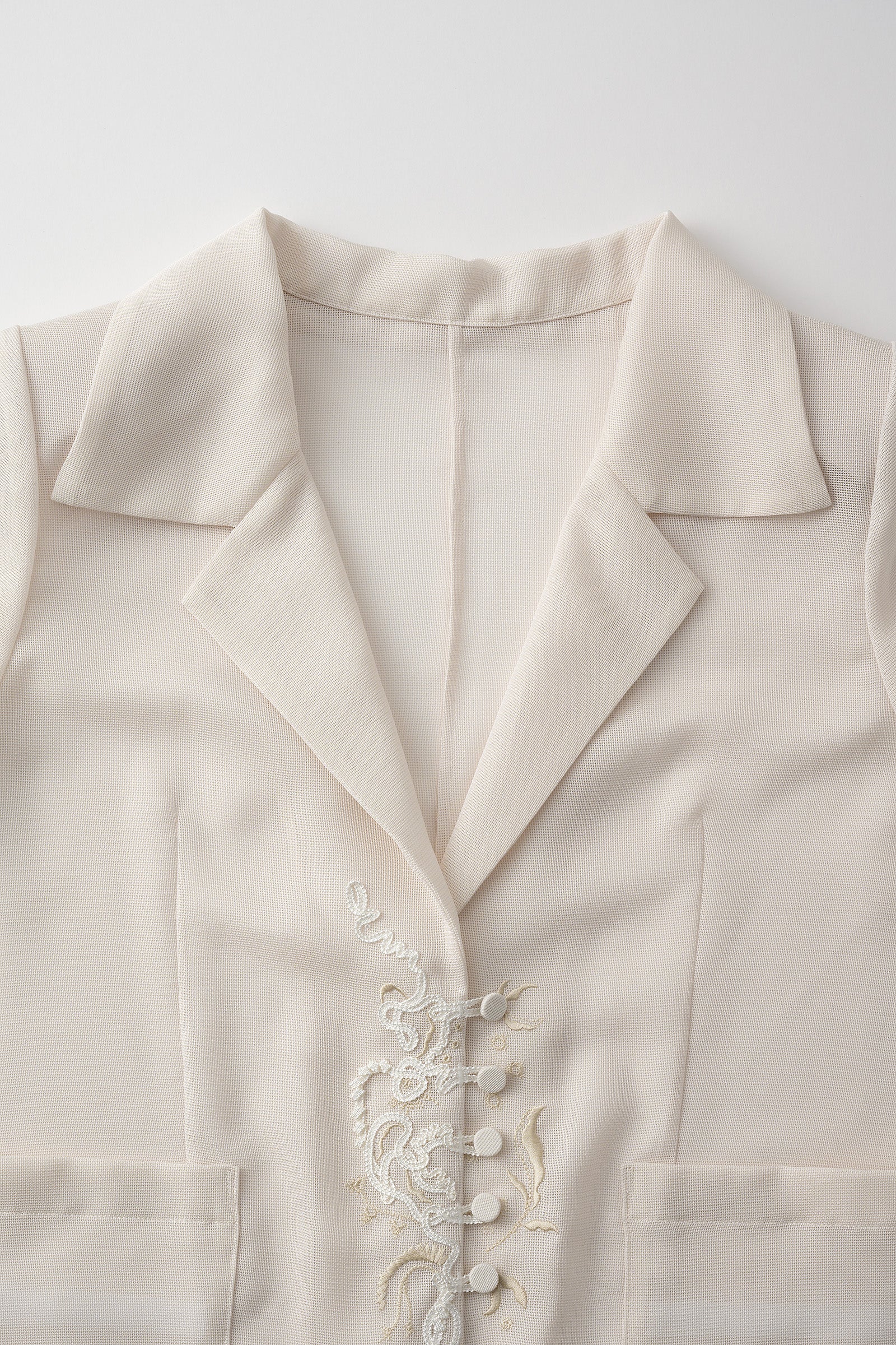 Loop embroidered mesh jacket (Ivory)