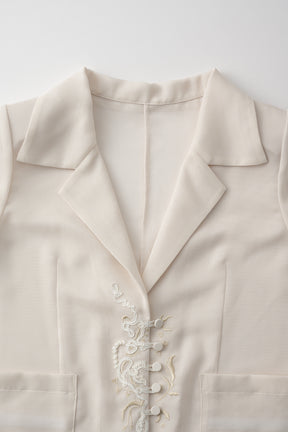 Loop embroidered mesh jacket (Ivory)