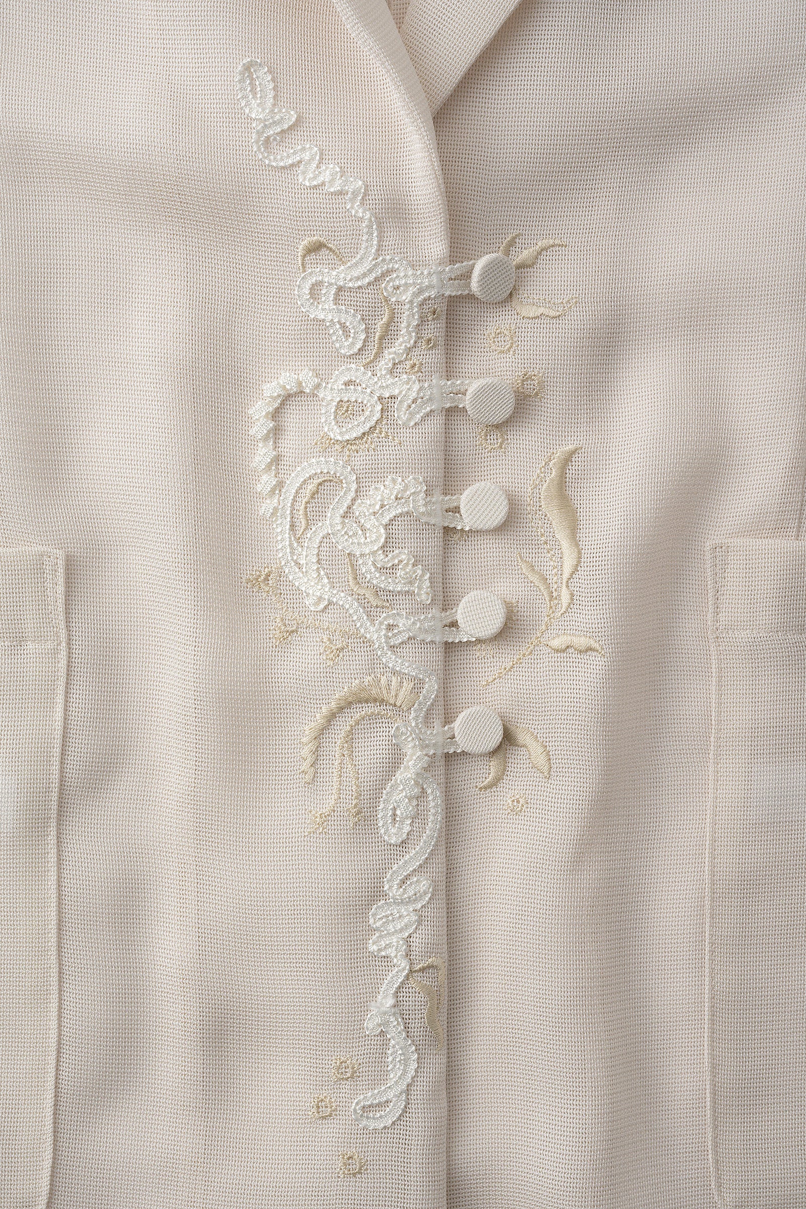 Loop embroidered mesh jacket (Ivory)