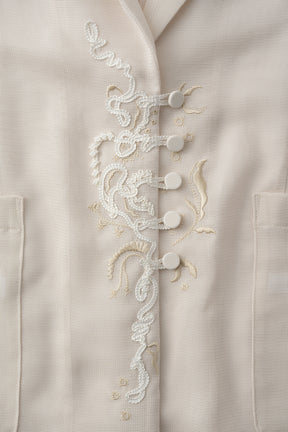 Loop embroidered mesh jacket (Ivory)
