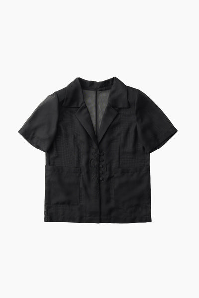 Loop embroidered mesh jacket (Black)