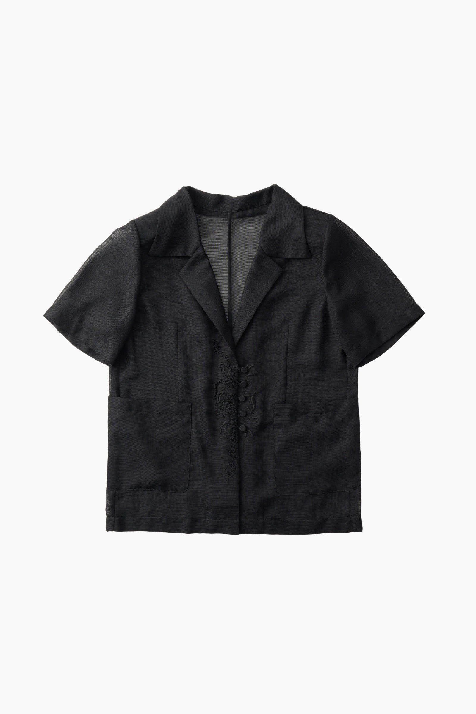Loop embroidered mesh jacket (Black)