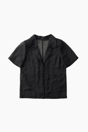 Loop embroidered mesh jacket (Black)
