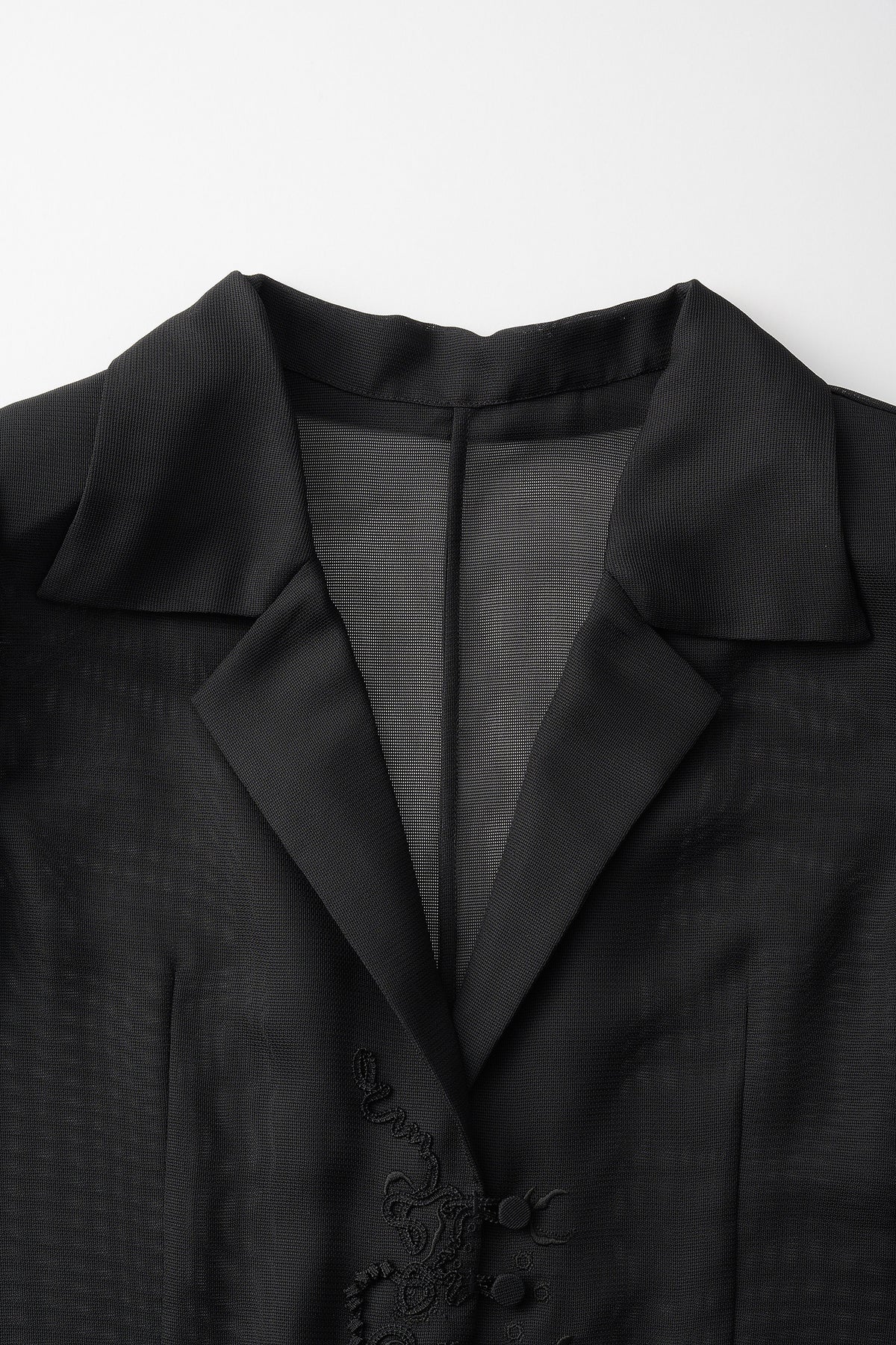 Loop embroidered mesh jacket (Black)