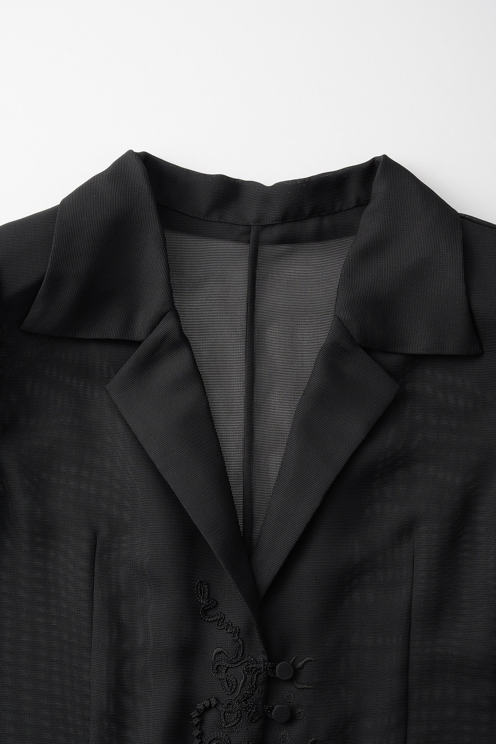 Loop embroidered mesh jacket (Black)