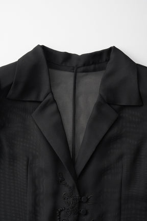Loop embroidered mesh jacket (Black)