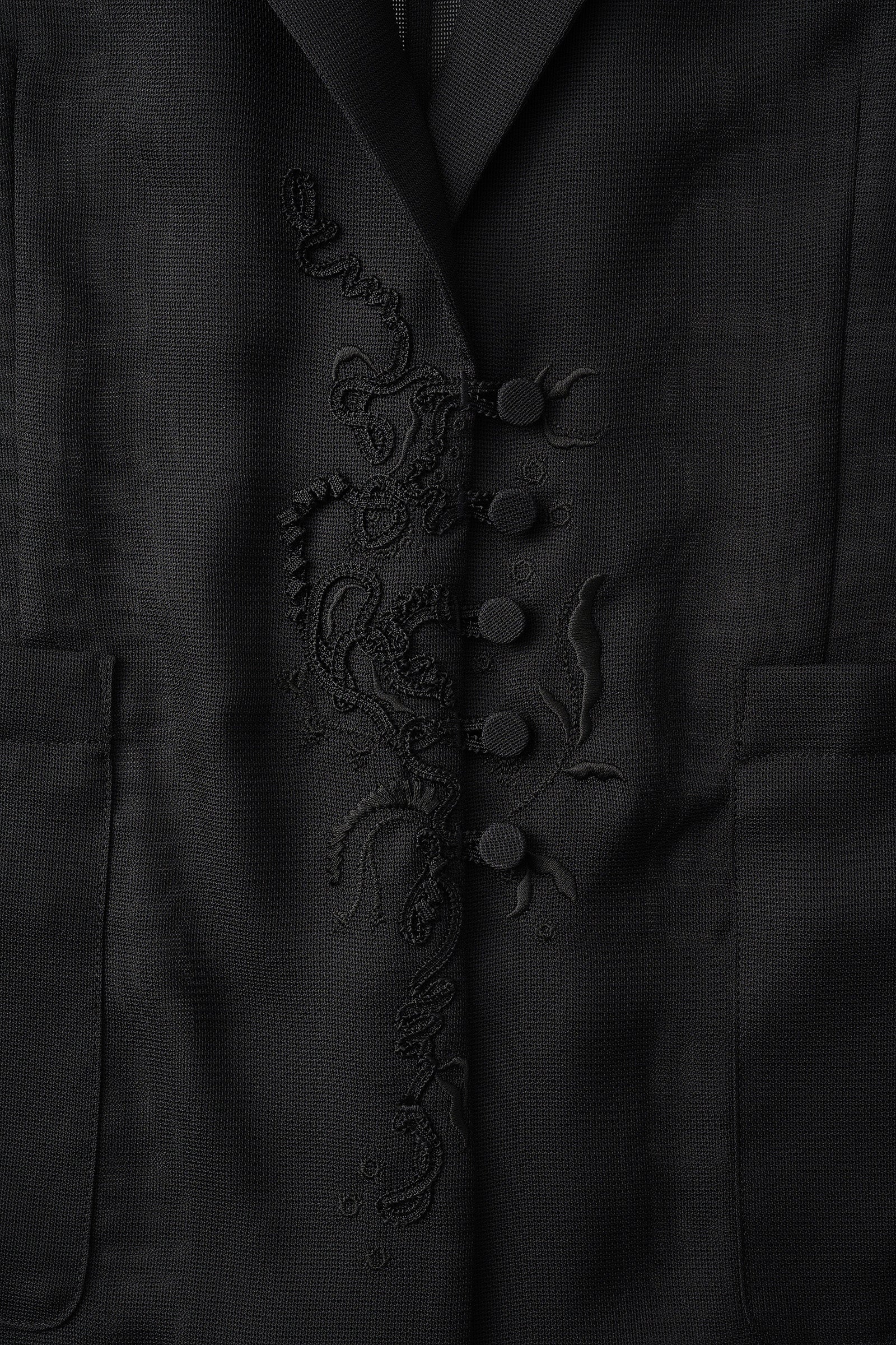 Loop embroidered mesh jacket (Black)