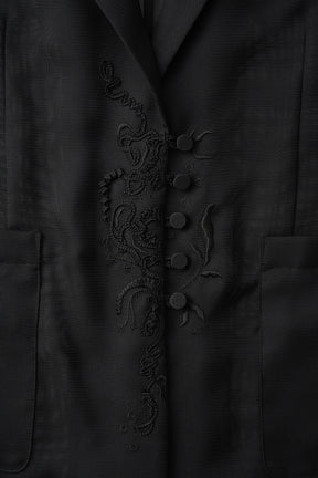 Loop embroidered mesh jacket (Black)