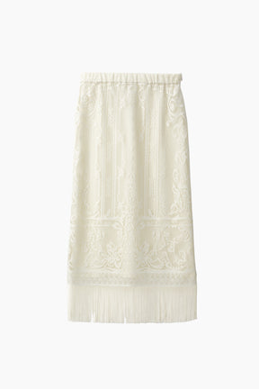 Mirror lace skirt (White)