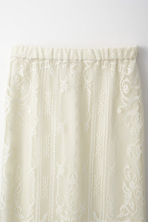 Mirror lace skirt (White)