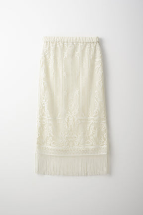 Mirror lace skirt (White)