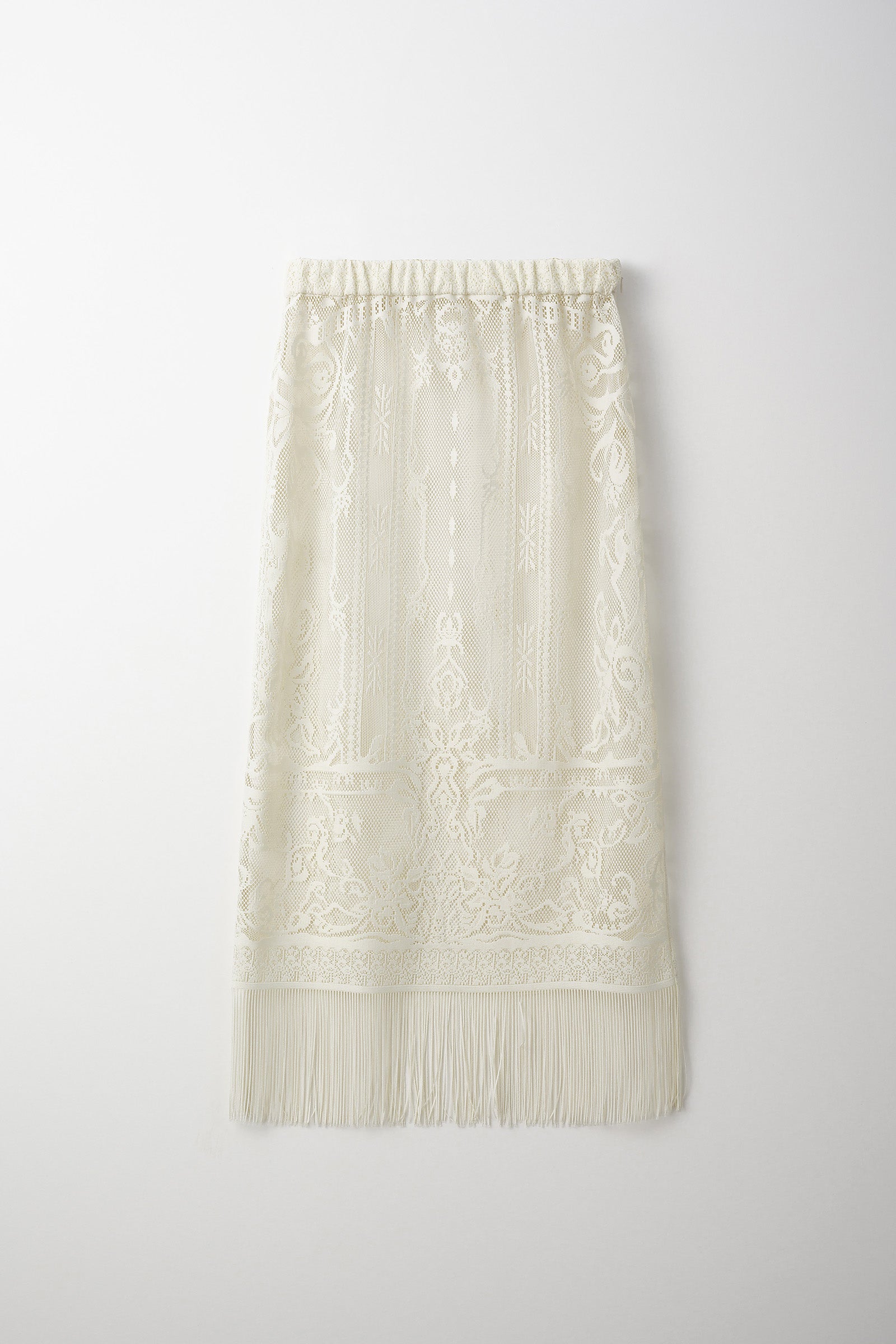 Mirror lace skirt (White)