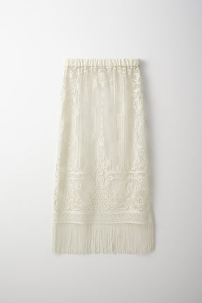 Mirror lace skirt (White)