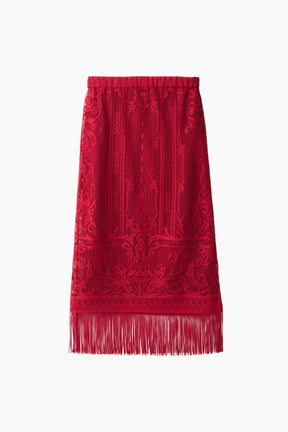 Mirror lace skirt (Red)
