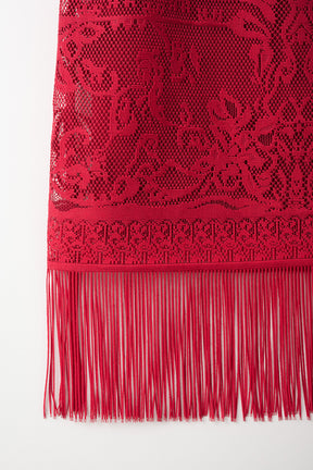 Mirror lace skirt (Red)