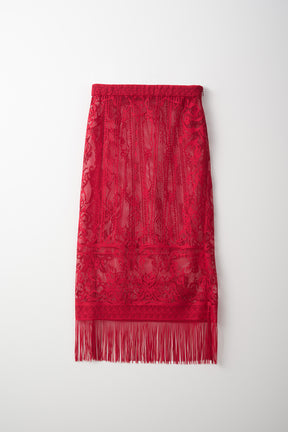 Mirror lace skirt (Red)