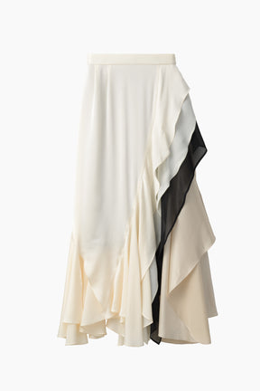 Cascade satin skirt (Ivory)