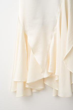 Cascade satin skirt (Ivory)