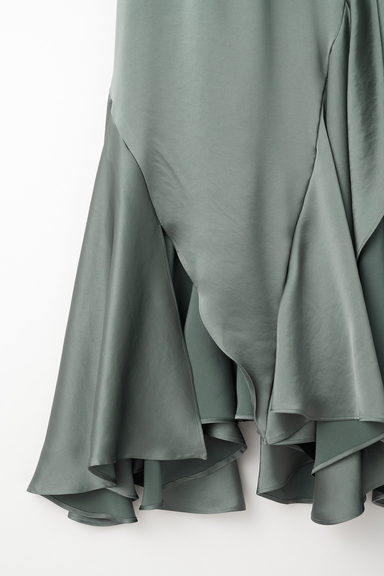 Cascade satin skirt (Slate green)