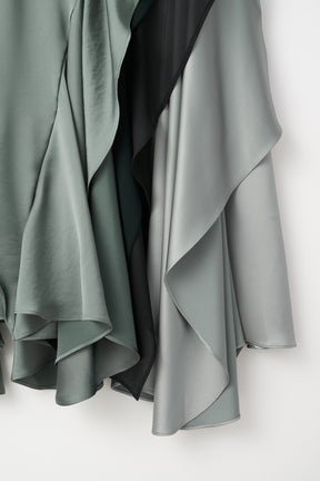 Cascade satin skirt (Slate green)