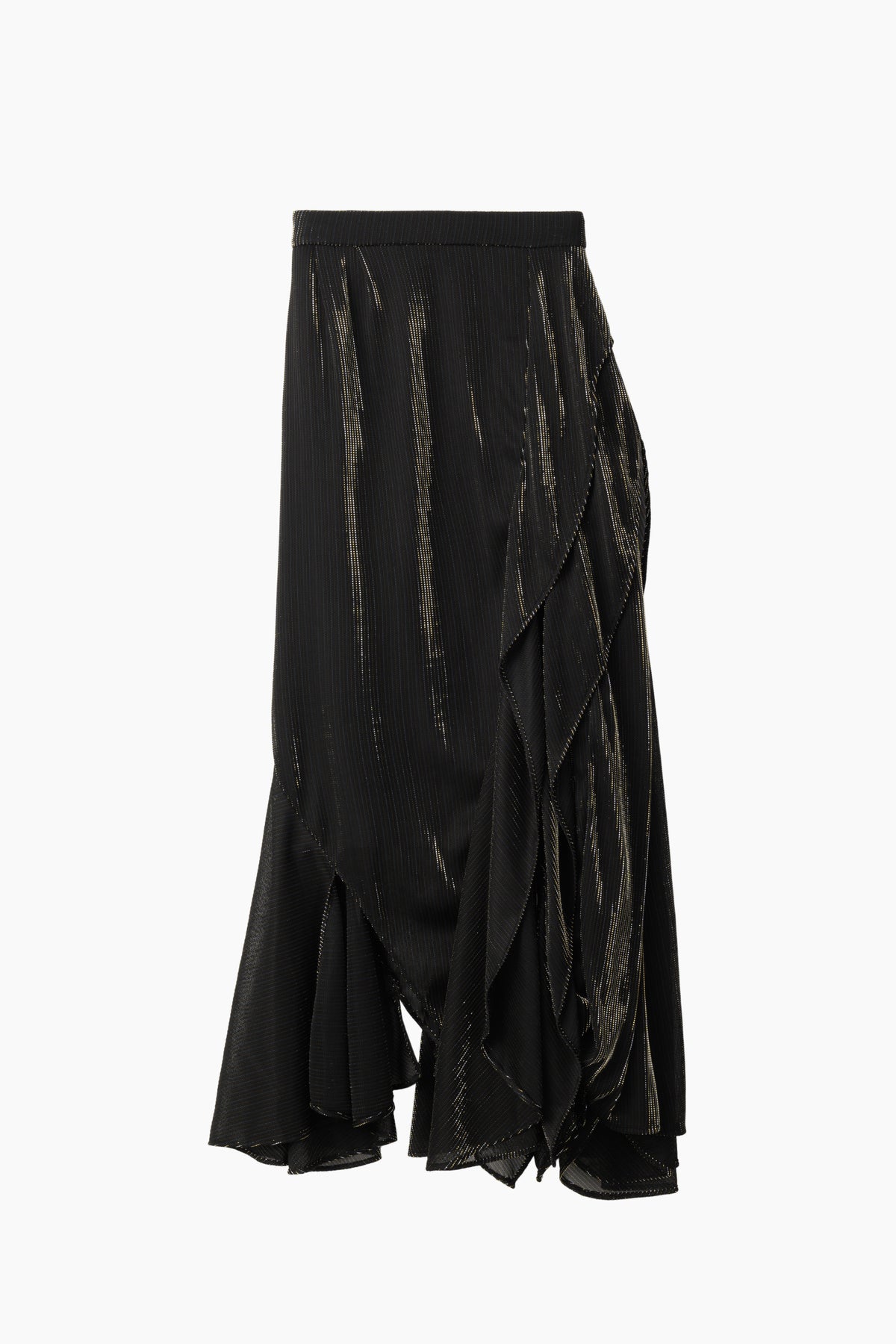 Fluid glimmer asymmetric skirt (Black)