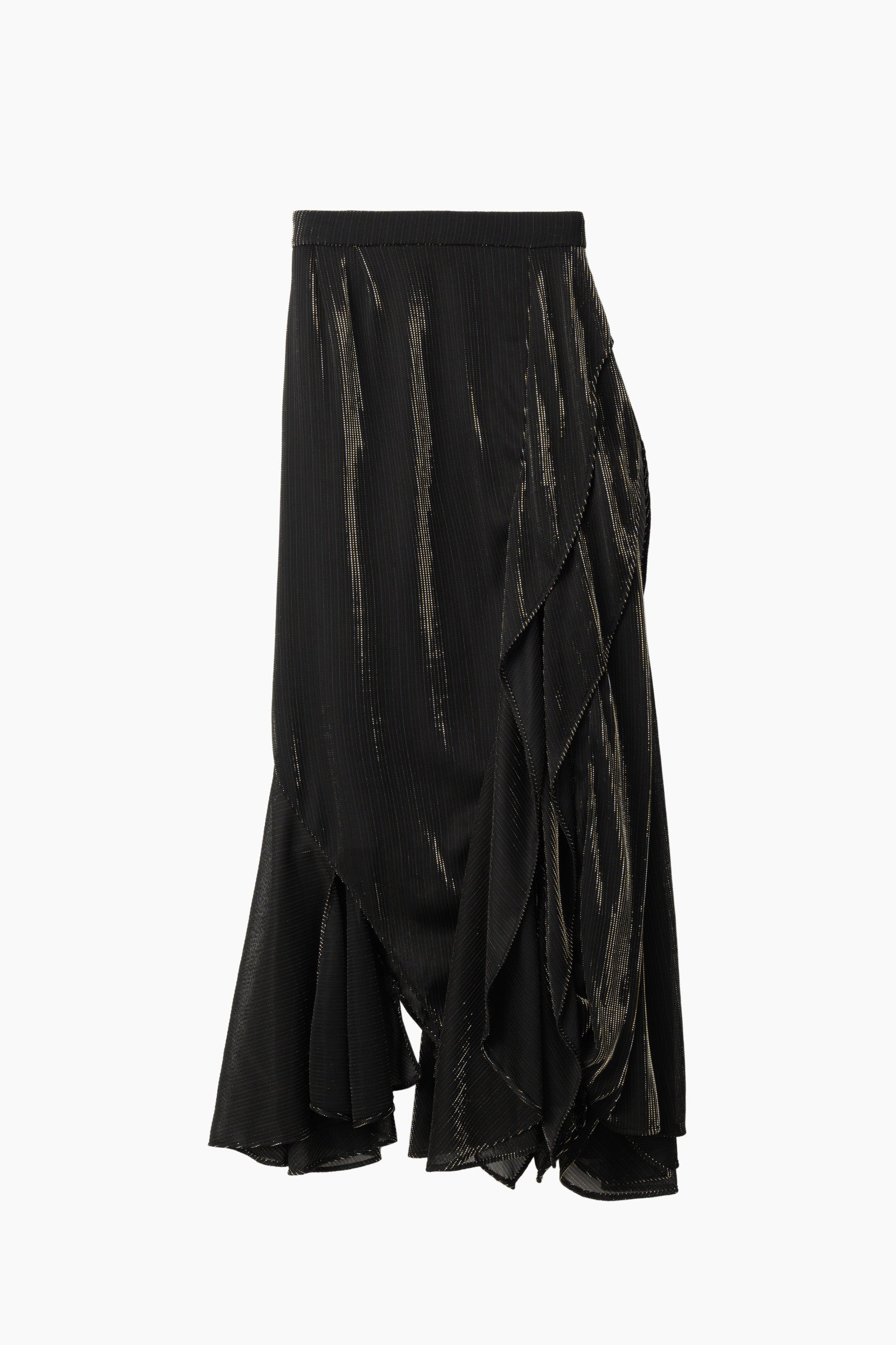Fluid glimmer asymmetric skirt (Black)