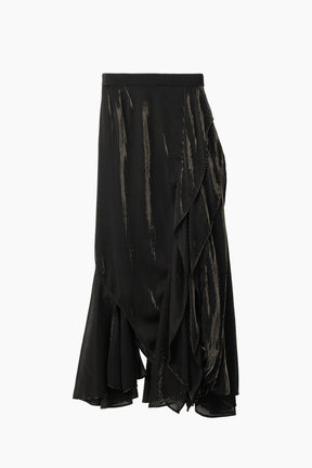 Fluid glimmer asymmetric skirt (Black)
