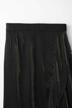 Fluid glimmer asymmetric skirt (Black)