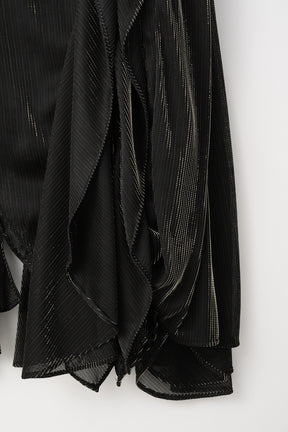 Fluid glimmer asymmetric skirt (Black)