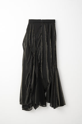 Fluid glimmer asymmetric skirt (Black)