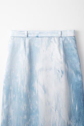 Water mirror print skirt (Blue)