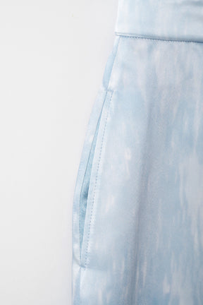 Water mirror print skirt (Blue)
