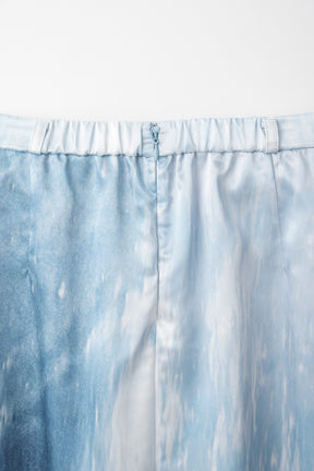 Water mirror print skirt (Blue)