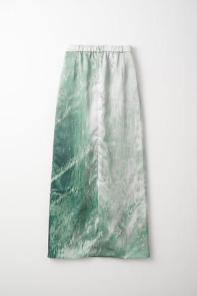 Water mirror print skirt (Green)