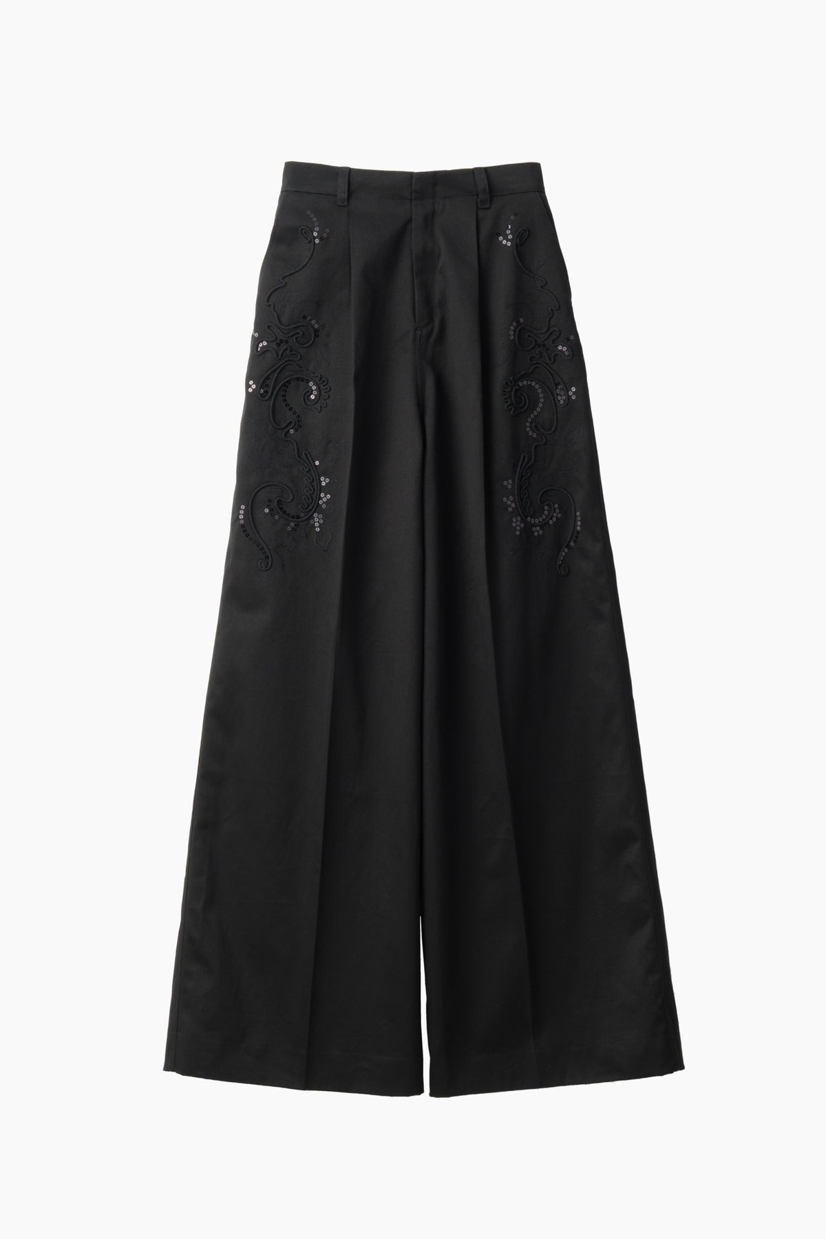 Relief embroidered chino trousers (Black)