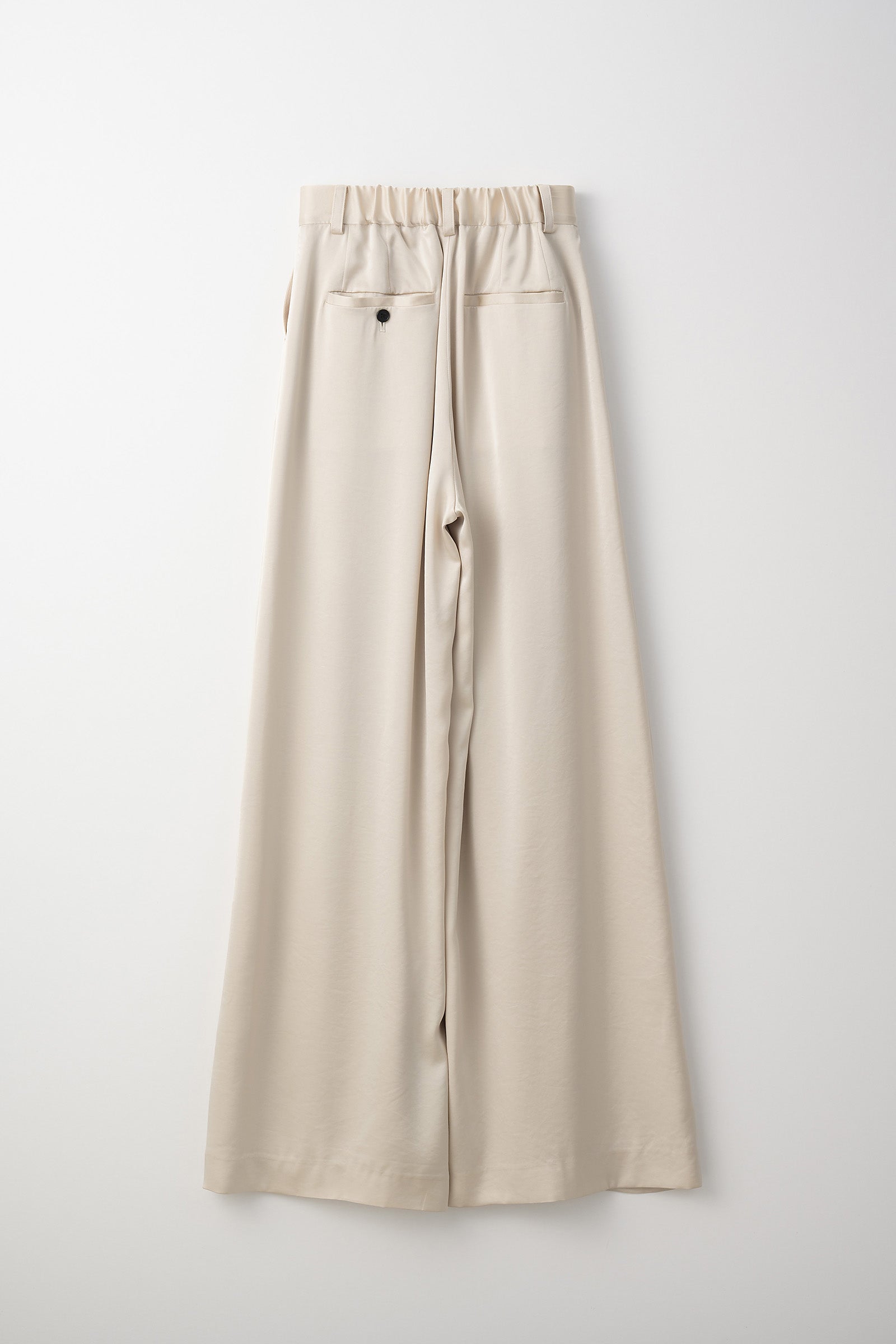 Zip slit satin slacks (Ecru)