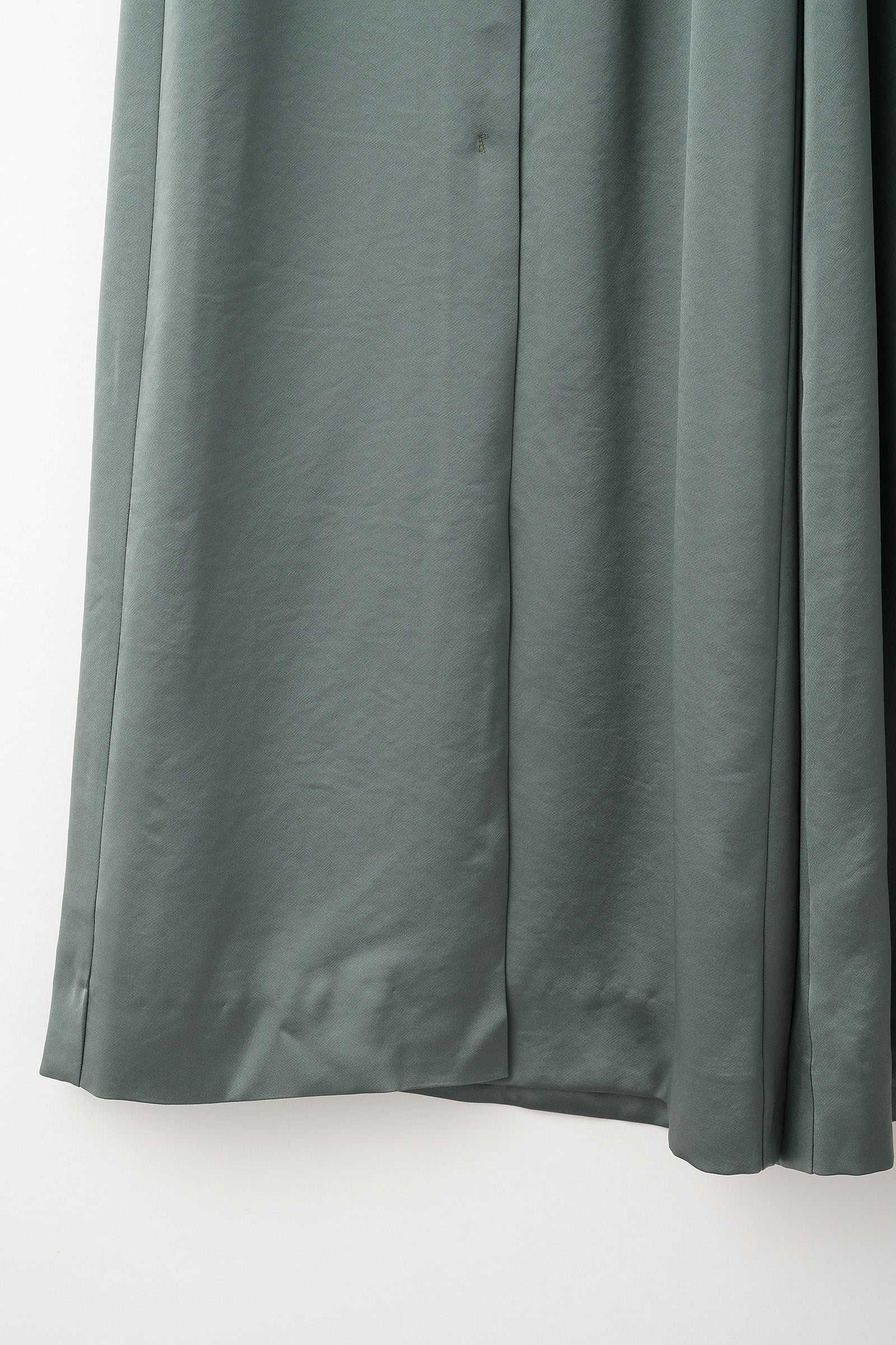Zip slit satin slacks (Slate green)