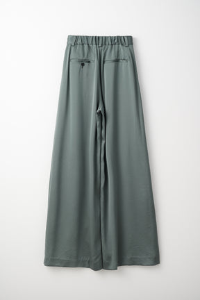 Zip slit satin slacks (Slate green)